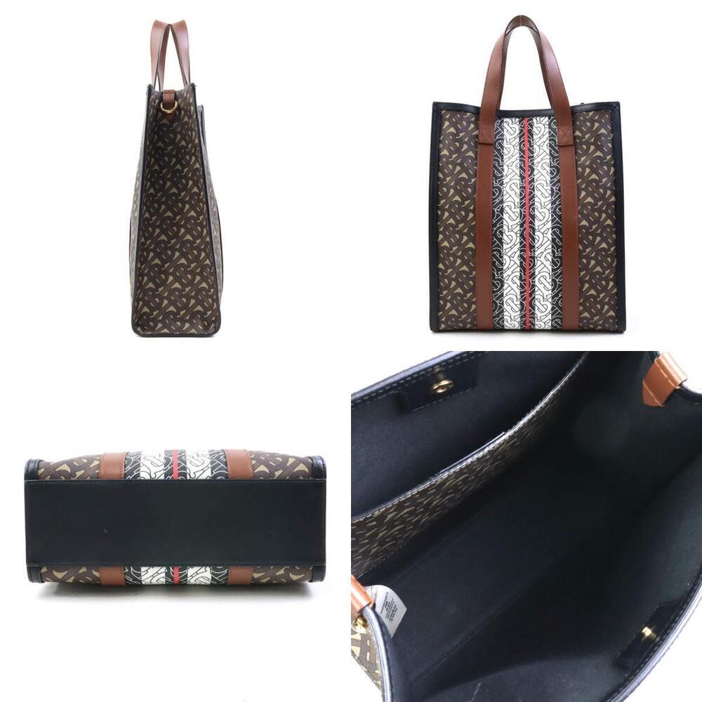 Burberry Black white Bag Shoulder 2way brown leather White Brown